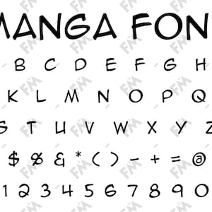 Manga Style Schrift für Cricut Silhouette Word