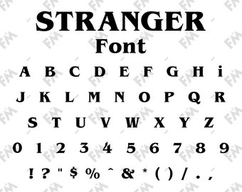 Carattere stile Stranger per Cricut Silhouette Word