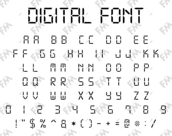 Retro Digital Style Font for Cricut Silhouette Word