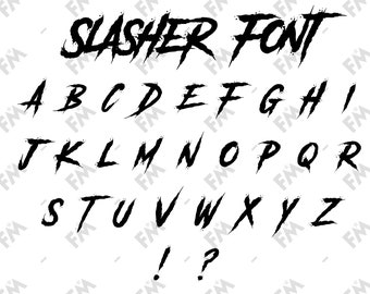Slasher Killer Font for Cricut Silhouette Word