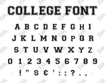 College Style Font for Cricut Silhouette Word