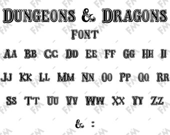 Dragon Dungeons Fantasy Gaming Style Font for Cricut Silhouette Word