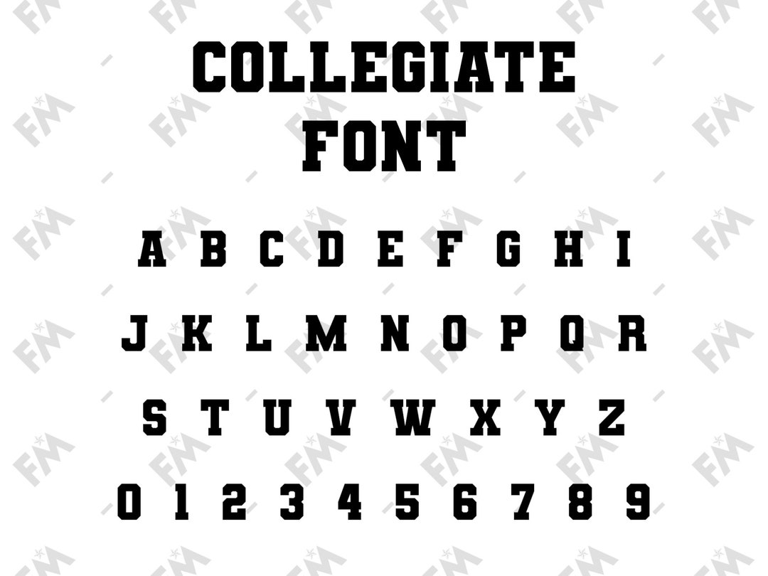 Collegiate Style Font for Cricut Silhouette Word - Etsy