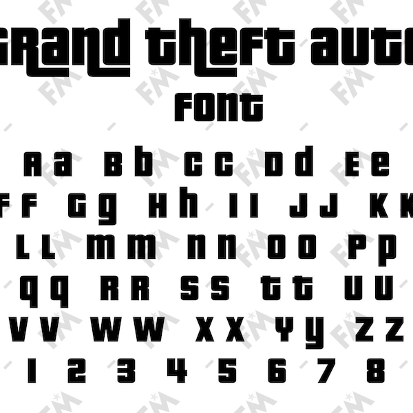 Theft Auto Style Font for Cricut Silhouette Word