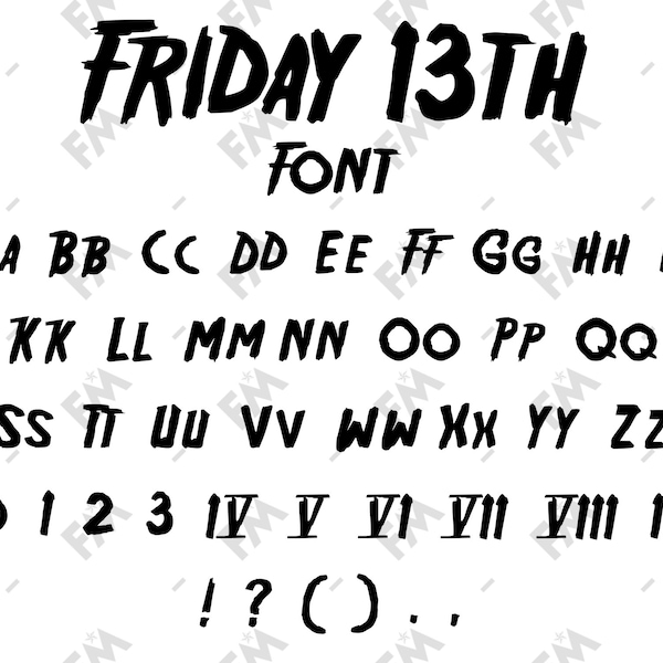 13th Friday Font for Cricut Silhouette Word