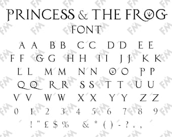 Princess and Frog Style Font for Cricut Silhouette Word