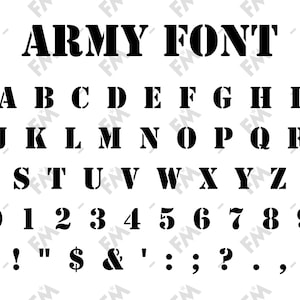 Army Style Schriftart für Cricut Silhouette Word