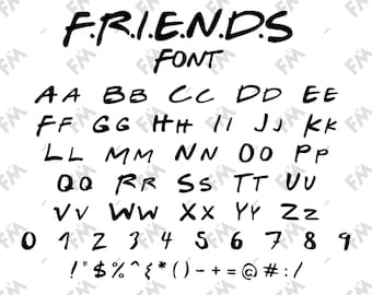 Friends Style Font for Cricut Silhouette Word