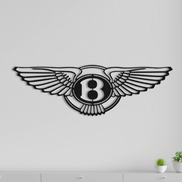 Bentley Logo Wall Art, Metal Wall Decor, Garage Wall Art, Logo Wall Sign, Housewarming Gift, Race Decor, Outdoor Metal Wall Art, Luxury Car