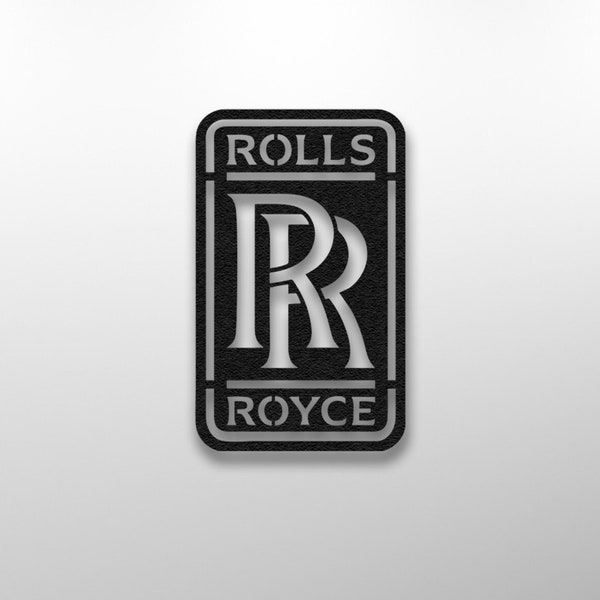 Rolls Royce logo embleem, metalen wand decor, garage kunst aan de muur, logo muur teken, housewarming cadeau, race decor, buiten metalen kunst, luxe auto