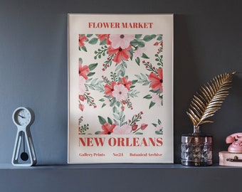 Flower Market Posters Botanical Wall Art, Home Decor, Bedroom Prints and Living Room Art, Wall Decor Poster Prints, New Orleans Art Prints