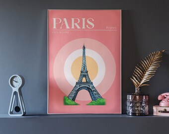 Paris Eiffel Tower Art Print, France Cityscape Poster