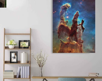 Pillars of Creation Canvas Art Print, Hubble Space Photo