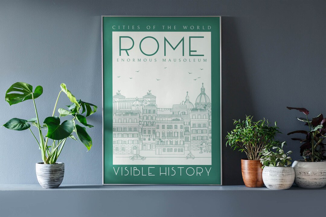 Window View Poster Rome Rome Italy Cityscape Poster, Glossy Wall Art Print - Etsy