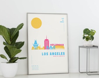 Póster del horizonte de Los Ángeles, impresión para decoración del hogar