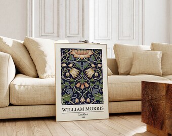 Stampa floreale di William Morris, arte murale botanica vintage