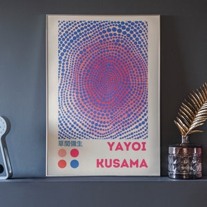 Póster de Yayoi Kusama Infinity Nets en color morado y rosa, impresión artística, decoración del hogar, impresiones para el dormitorio y el salón, impresiones de pósteres para decoración de paredes, arte de pared