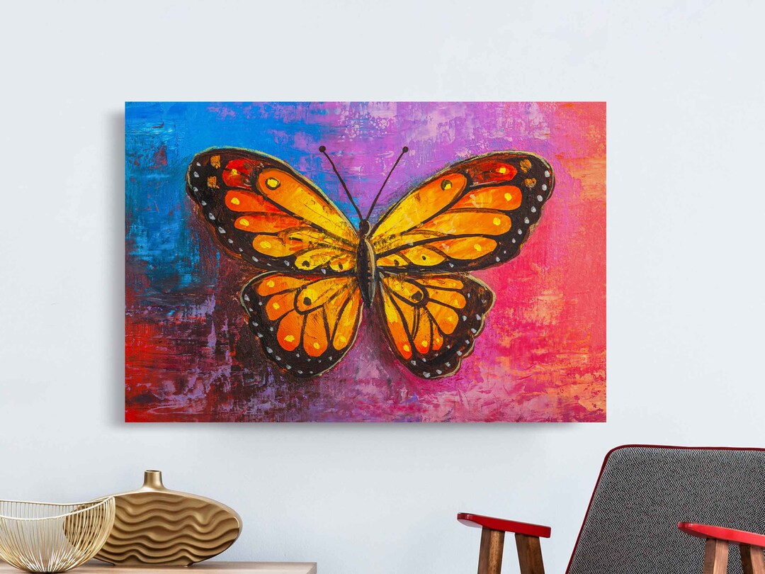 Monarch Butterfly Canvas Print – Colorful Insect Wall Art - Etsy