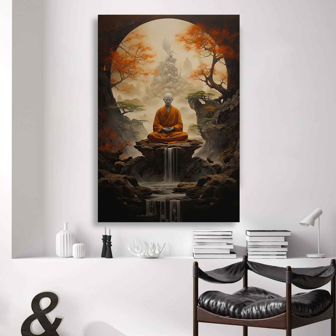 Zen Buddha Canvas Print, Meditation Spiritual Wall Art - Etsy