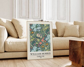 William Morris Floral Art Print, Glossy Poster