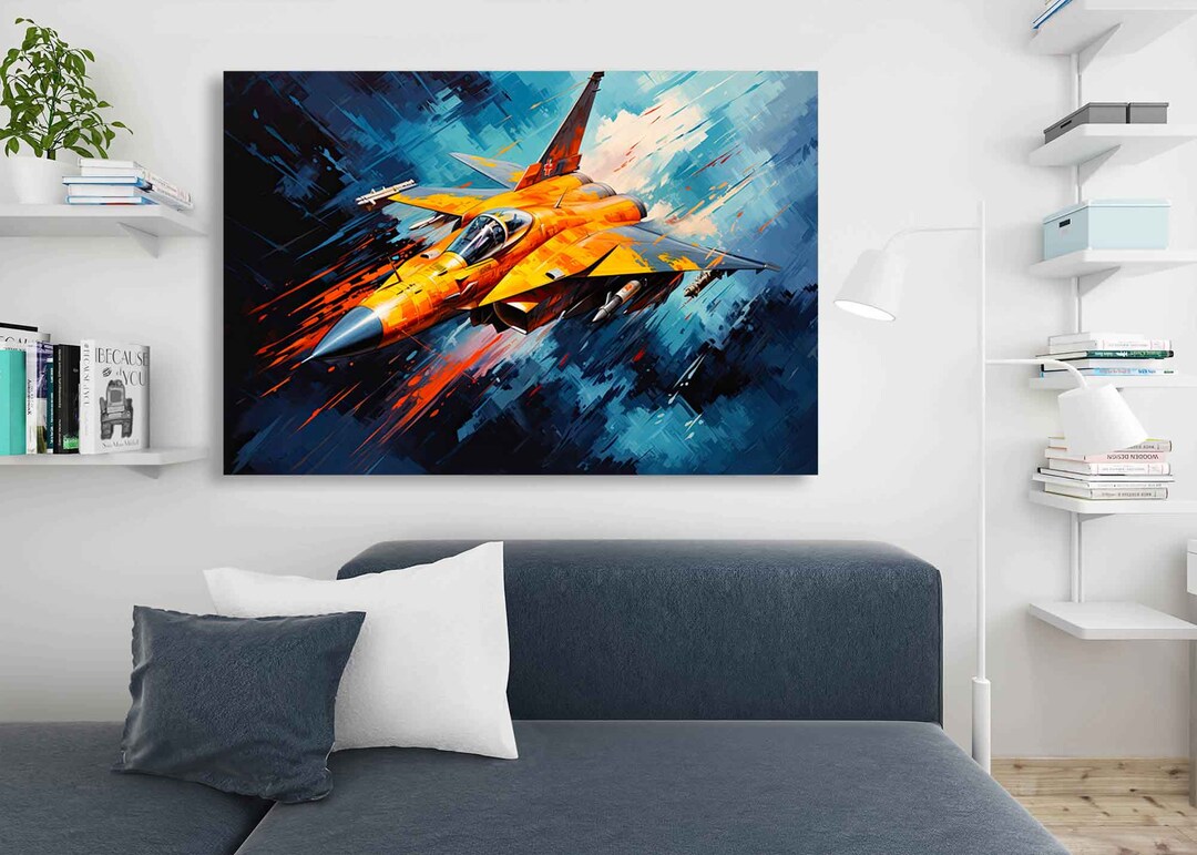 Abstract Jet Airplane Canvas Art, Framed Wall Decor - Etsy