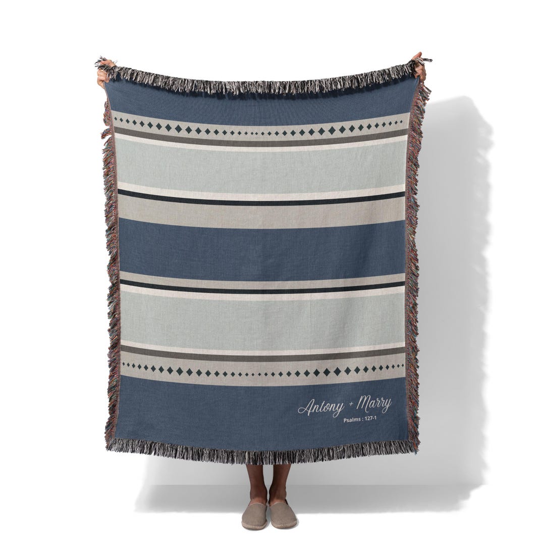Personalized Woven Throw Blanket,family Name Blanket,wedding ...