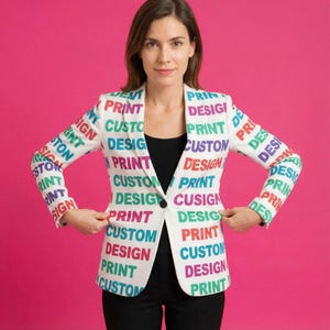 Custom Printed Blazer Jacket: Unisex Stylish Outerwear
