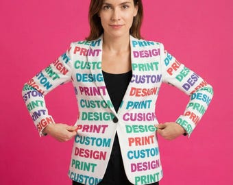 Chaqueta tipo blazer estampada a medida: Prenda de abrigo elegante unisex