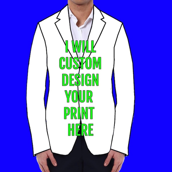Custom Printed Jackets Blazers - Sizes S to 5XL