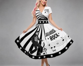 Jailhouse Rock Elvis Inspired Long Dress