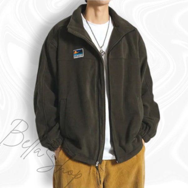 Mens Oversized Fleece Jacket Etsy