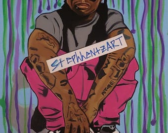 12x18 Acrylic Paint &quot;Weezy&quot; Art Print
