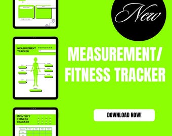 Measurement Tracker, Monthly Fitness Tracker,Weight Loss Planner,Body Measurement Charts,Workout Tracker,Fitness Planner,Printable Planner,