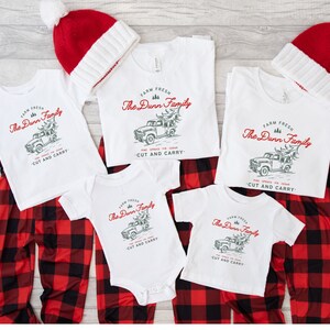 Camisa de Navidad personalizada, pijamas de Navidad, pijamas de Navidad a juego, regalo de Navidad personalizado para la familia, camiseta de Navidad vintage