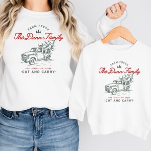 Personalized Christmas Family Custom Sweatshirt, Family Christmas Crewneck, Family Sweatshirt,Matching Christmas, Christmas Tree Family Gift