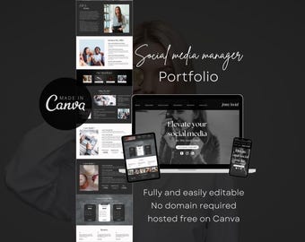 Canva Website Template for Social Media Manager, Digital Marketing, Lead Magnet Portfolio
