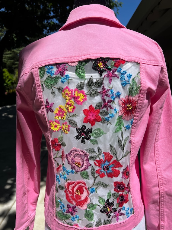 【プリン】patchwork embroidery lace jacket Novelty Floral Beaded Lace Jacket - Yellow/White | Boston Proper