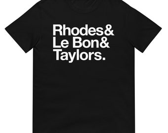 DURAN DURAN T-shirt | Nick Rhodes Simon Le Bon | Helvetica names