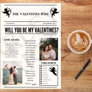¿Serás mi Cupido de periódico de San Valentín? Publicación viral de TikTok personalizable, personalizada, linda, para el día de San Valentín, para imprimir, periódico