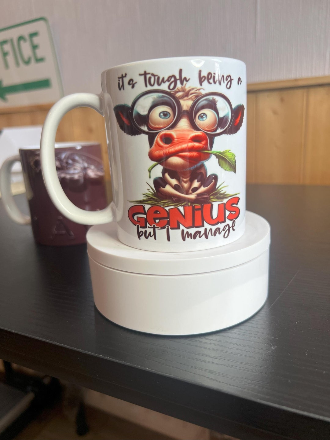 Funny Genius Cow Mug - Etsy
