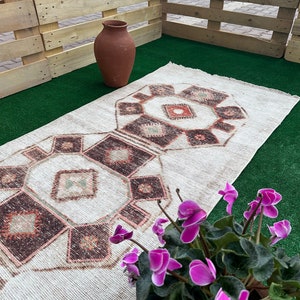 Neutral Turkish Runner 3x12, Handmade Vintage Runner Rug, 3x12 Hallway Rug, Antique Oushak Runner Rug, Anatolian Runner Rug, Boho Decor Rug