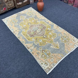 4x7 Turkish Rug, Oushak Handmade Rug, 4x7 Rug, Vintage Rug, Faded Rug, Area Rug, Antique Rug, Anatolian Rug, Bedroom Rug, Boho Rug, Rug