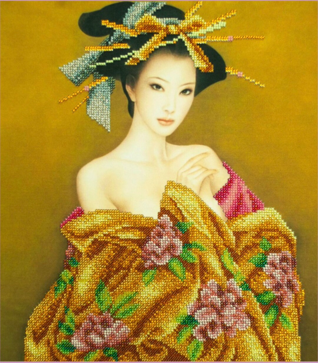 Kit to Embroider a Picture With Beads the Tenderness of Etsy