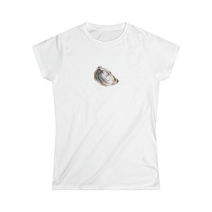 Oyster Tee, Oyster Graphic T-Shirt, Pearl Tee, Women's Softstyle Tee image 1