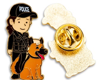 Female Police Dog Handler Pin Badge