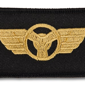 Gold Driving Wings Velcro Patch
