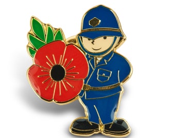 Männlicher Polizist Poppy Pin Anstecker