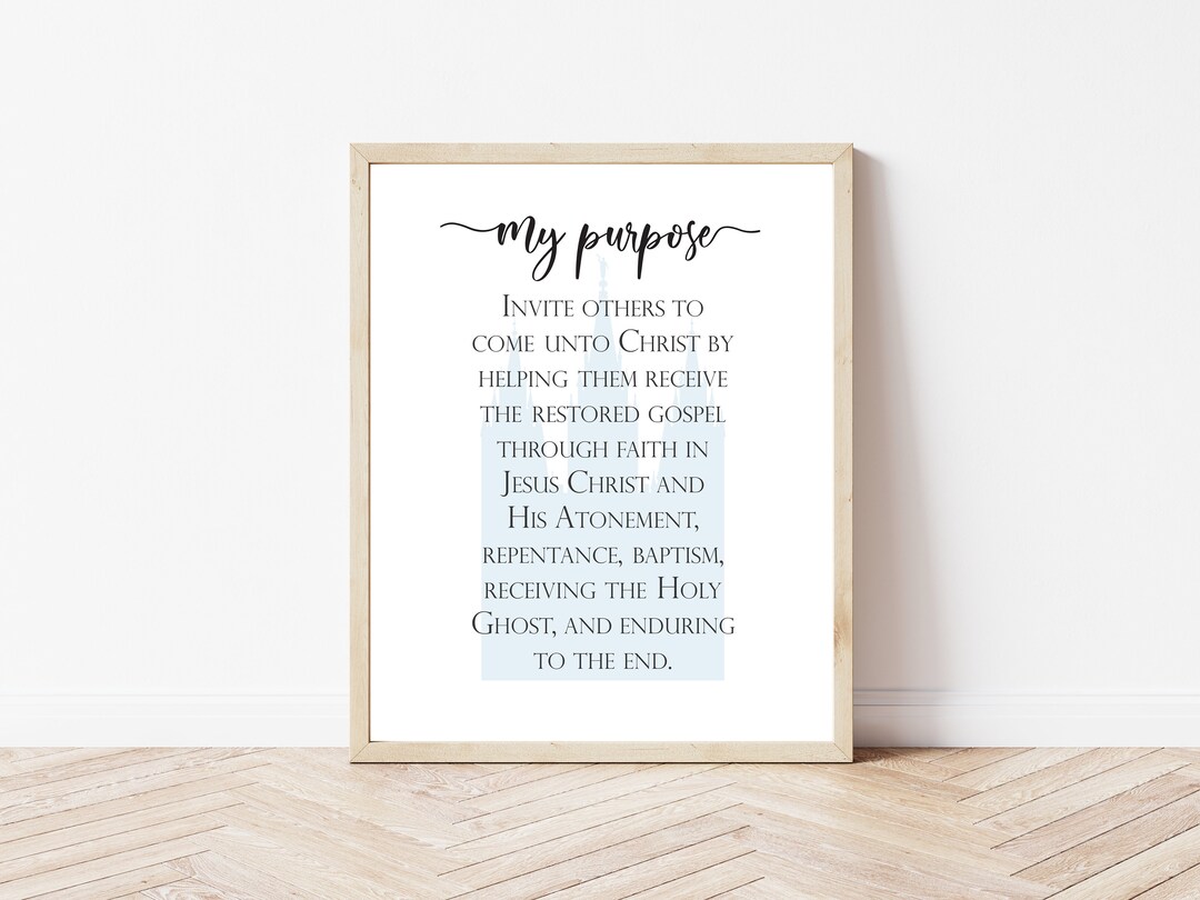 LDS Missionary Purpose Digital Print Instant Digital Download ...