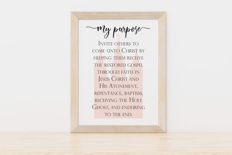 LDS Missionary Purpose Digital Print Instant Digital Download ...