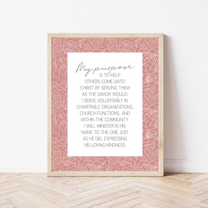 LDS Service Missionary Purpose Wall Art | Digital Download | Latter-day Saint Printable Decor | Inspirational Missionary Quote | LDS Gift